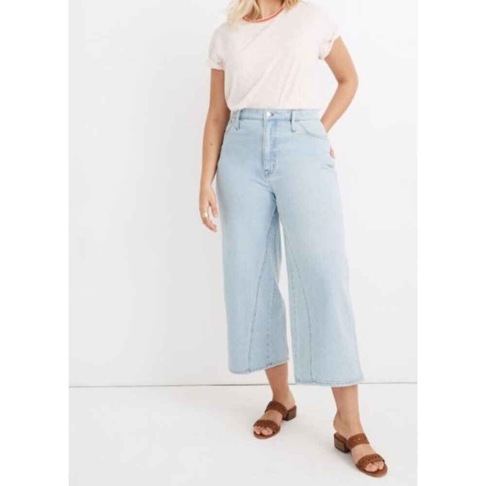 Madewell Wide-Leg Crop Jeans Size 36 Fitzgerald Wash: Pieced Inset Edition